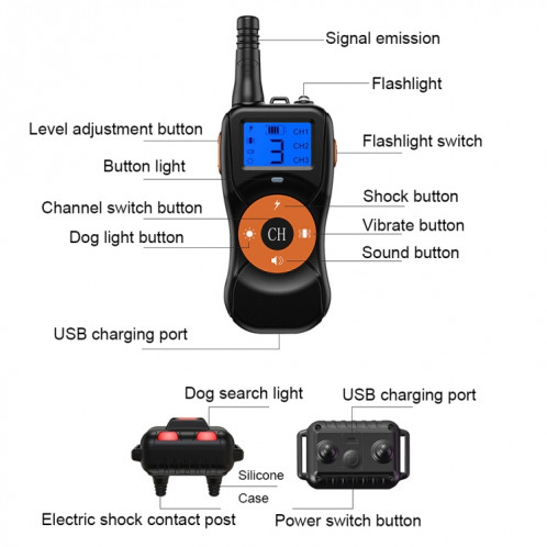 Dispositif de dressage de chien télécommandé électronique intelligent Bouchon d'écorce d'animaux étanche, style: pour un chien (rouge) SH701A1158-013