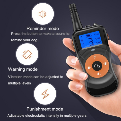 Dispositif de dressage de chien télécommandé électronique intelligent Bouchon d'écorce d'animaux étanche, style: pour deux chiens (orange) SH702B504-013