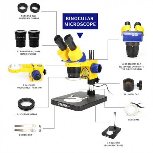 Le Microscope stéréo trinoculaire mécanique MC-75TimatX de qualité industrielle peut se connecter à un écran HD SM22021357-011