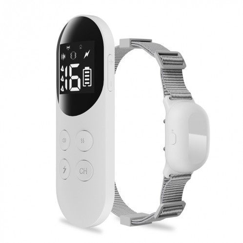 Collier de choc étanche intelligent pour dispositif de dressage de chien télécommandé pour animaux de compagnie, taille: pour un chien (blanc) SH801B637-012