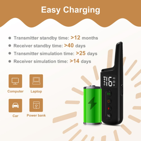 Collier de dressage électronique puissant avec colonne de choc électrique enveloppante pour animaux de compagnie, Uniquement colier SH69021993-08