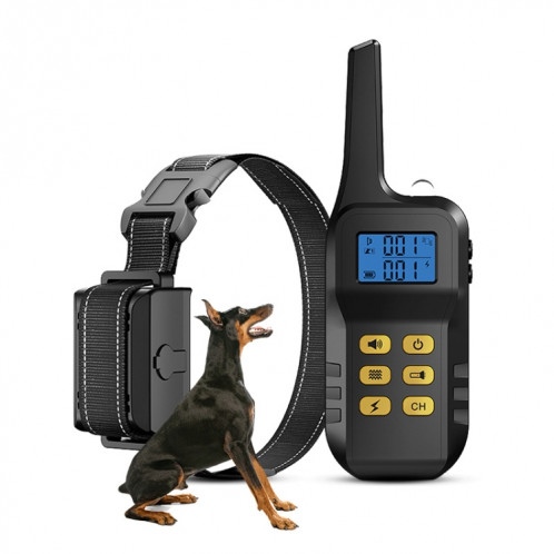 Collier étanche de formation de choc électrique intelligent pour animaux de compagnie, dispositif de dressage de chien télécommandé de 1000 m, spécification: jaune SH80011701-09