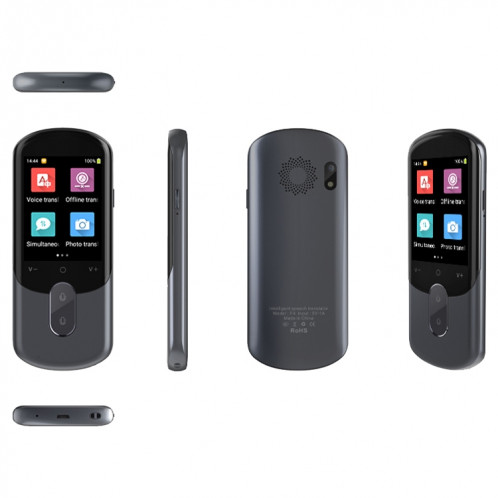 Traducteur WiFi à écran HD de 2,88 pouces, 139 langues, traducteur vocal, enregistrement de photos, stylo traducteur (gris foncé) SH801A367-012