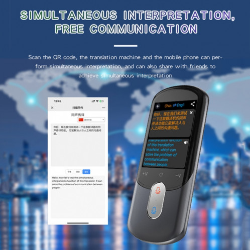 Traducteur WiFi à écran HD de 2,88 pouces, 139 langues, traducteur vocal, enregistrement de photos, stylo traducteur (blanc) SH801B1251-012