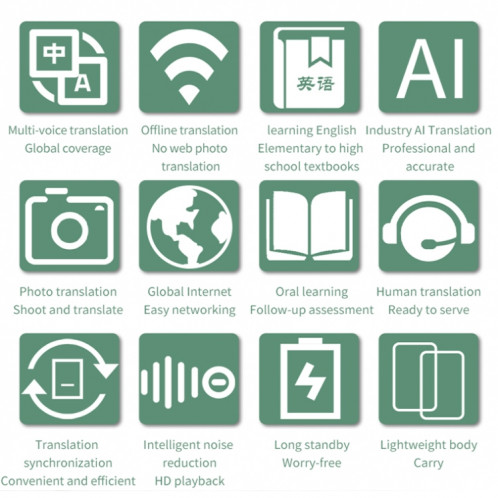 Traducteur WiFi à écran HD de 2,88 pouces, 139 langues, traducteur vocal, enregistrement de photos, stylo traducteur (gris foncé) SH801A367-012