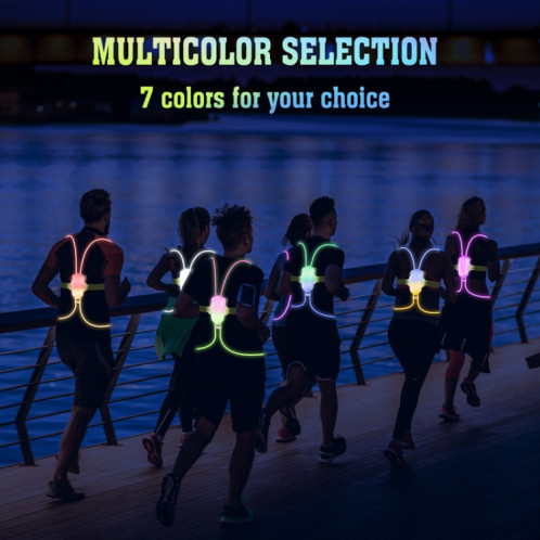 Feux de course LED pour Sports de plein air, marche, équitation, gilet d'éclairage d'avertissement, course de nuit, lumières de pêche (blanc) SH501A1092-012