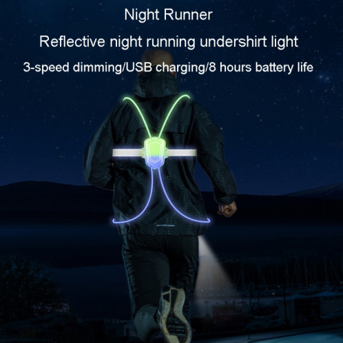 Feux de course LED pour Sports de plein air, marche, équitation, gilet d'éclairage d'avertissement, course de nuit, lumières de pêche (blanc) SH501A1092-012