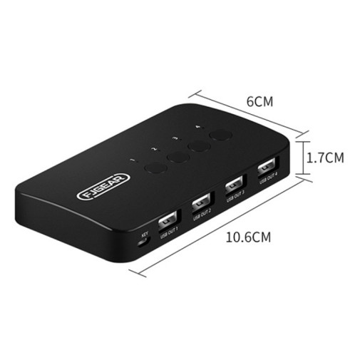 FJGEAR FJ-U404 USB2.0 commutateur de partage 4 entrées 4 sorties avec contrôleur SF0764664-011