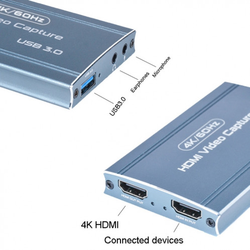 FJGEAR FJ-HU30A USB3.0 Carte de capture 4K Boîte d'enregistrement en direct de jeu SF0783776-08