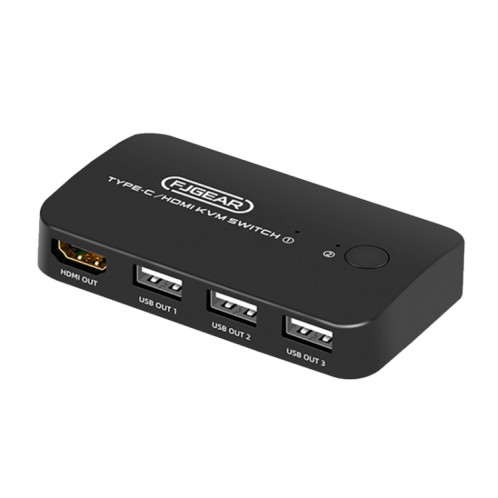 Commutateur KVM FJGEAR FJ-TYH201 Type-C/HDMI avec contrôleur de bureau SF07981043-012