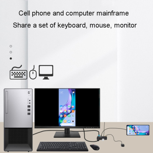 Commutateur KVM FJGEAR FJ-TYH201 Type-C/HDMI avec contrôleur de bureau SF07981043-012