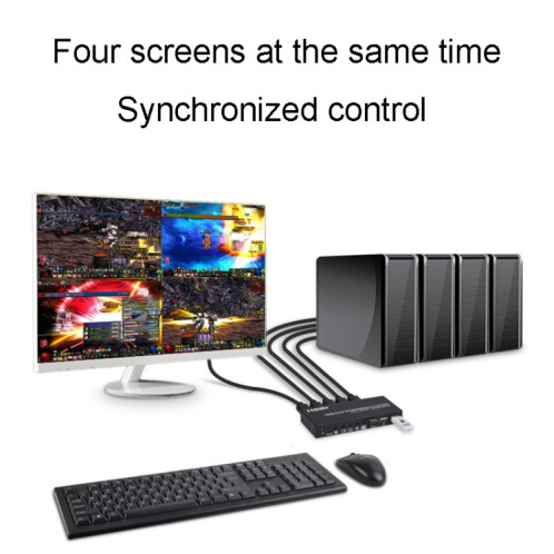 FJGEAR FJ-401HK Répartiteur vidéo HDMI KVM 4 ports avec télécommande IR SF0799926-010