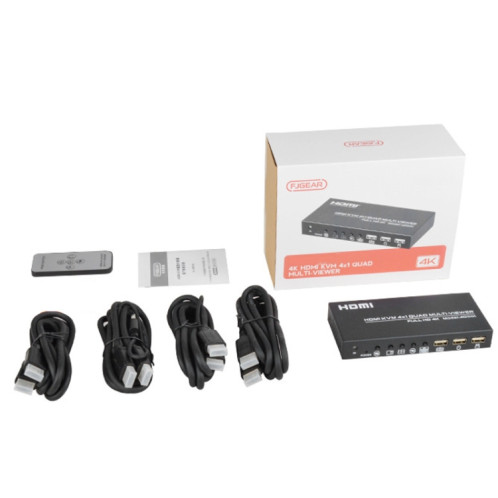 FJGEAR FJ-401HK Répartiteur vidéo HDMI KVM 4 ports avec télécommande IR SF0799926-010