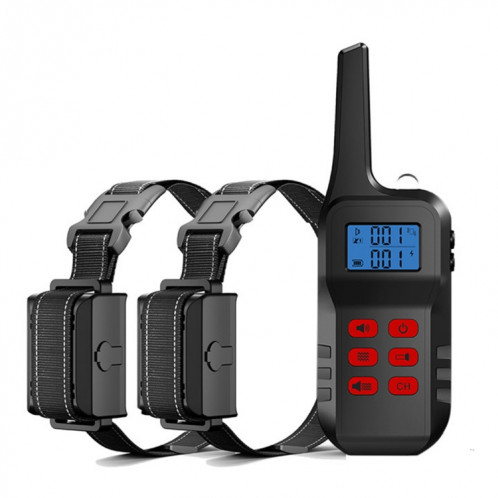 Dispositif de dressage de chien Collier électronique de dressage de chien avec bouchon anti-aboiement automatique, style: pour deux chiens (rouge) SH802A94-07