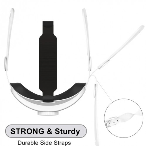 Pour Meta Quest 3 VR Sangle de tête de casque Elite réglable (blanc) SH401A121-06