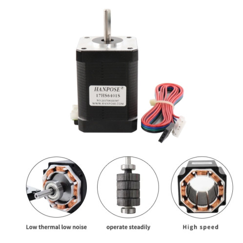 HANPOSE 17HS6401S 12V 1,7A 60mm 70N.cm Moteur pas à pas à 4 fils SH0817560-06