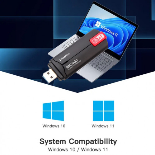 AX5400M 2.4G/5G/6G WIFI 6E Standard USB 3.0 carte réseau émetteur-récepteur WIFI (noir) SH801A438-07