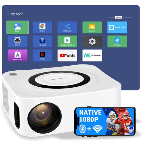 Projecteur HD domestique Projecteur intelligent de téléphone portable Bluetooth WIFI 1080P, Spécifications: prise britannique (2 + 16G) SH703A19-013