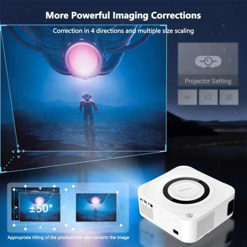 Projecteur HD domestique 1080P Bluetooth WIFI Projecteur intelligent de téléphone portable, Spécifications: Prise UE (2 + 16G) SH702A687-013