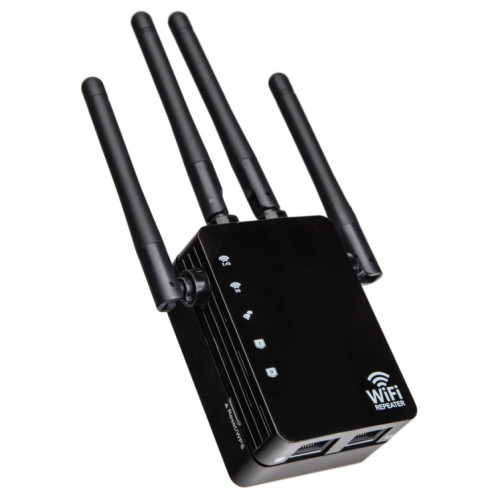 Répéteur WiFi d'extension de portée WiFi 5G/2.4G 1200Mbps avec 2 Ports Ethernet prise ue noir SH6103407-08