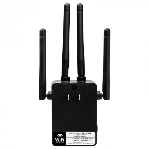 Répéteur WiFi d'extension de portée WiFi 5G/2.4G 1200Mbps avec 2 Ports Ethernet prise ue blanc SH61021571-08