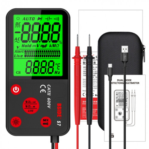 Le multimètre numérique mince intelligent BSIDE ADMS7 compte le voltmètre DC AC, modèle: modèle de charge avec ensemble d'outils SB8002369-010