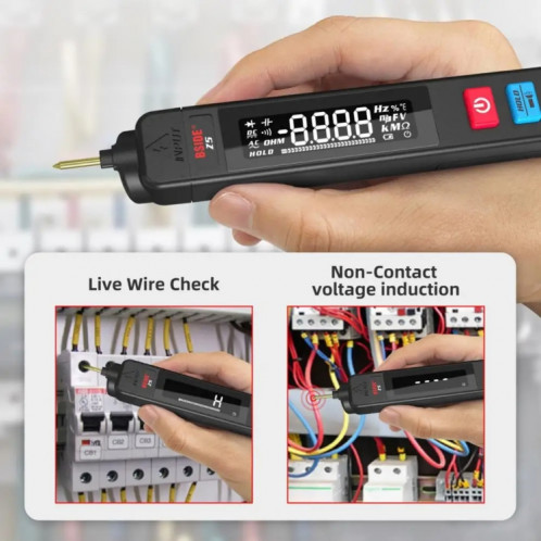 BSIDE Z5 stylo intelligent multimètre rétro-éclairage LCD 6000 comptes détecteur de tension automatique SB091369-014