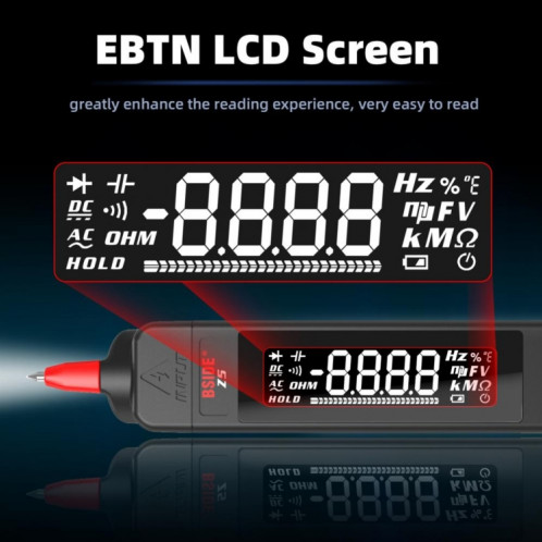 BSIDE Z5 stylo intelligent multimètre rétro-éclairage LCD 6000 comptes détecteur de tension automatique SB091369-014