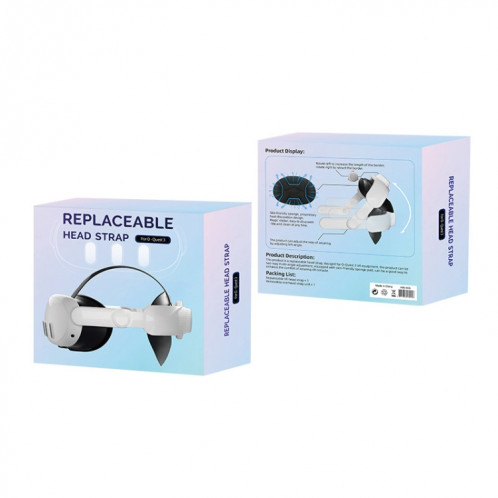 Pour Meta Quest 3 VR iplay, sangle de tête, bandeau réglable à pression réduite (blanc) SH701A736-07