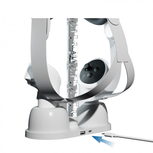 Support de stockage de base de chargement pour lunettes Meta Quest 3 VR, avec lumière RVB froide (blanc) SH701A1002-07