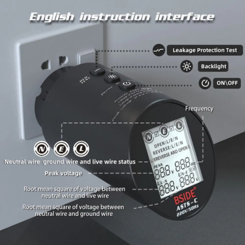 BSIDE ASTS analyseur de Circuit prise testeur de puissance prise américaine SB2102942-08
