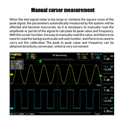 Oscilloscope numérique FNIRSI 2 en 1 à double canal, bande passante de 100 M, générateur de signal d'échantillonnage 1 GS, 1014D + sonde P4100 SF6702159-014