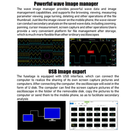 Oscilloscope numérique FNIRSI 2 en 1 à double canal, bande passante de 100 M, générateur de signal d'échantillonnage 1 GS, 1014D + sonde P4100 SF6702159-014