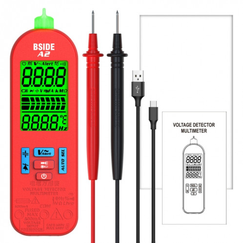 Modèle de charge de multimètre à crayon à sélection automatique mini numérique BSIDE A2, spécification: Standard SB9201570-012