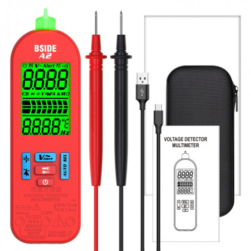 Modèle de charge de multimètre à crayon à sélection automatique mini numérique BSIDE A2, spécification: avec pack d'outils SB9202912-012