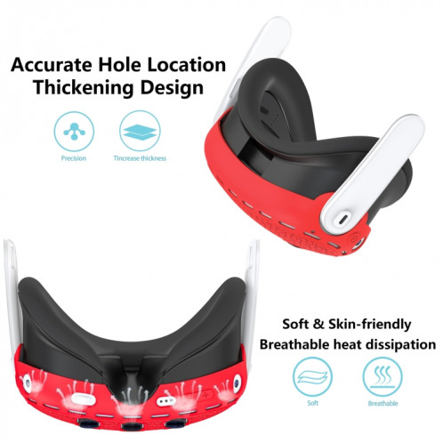 Pour Meta Quest 3 VR Host Étui de protection en silicone Accessoires pour appareils intelligents (noir) SH101A1058-07