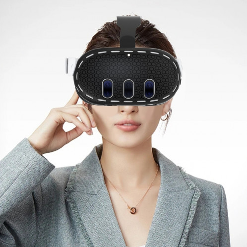 Pour Meta Quest 3 VR Host Étui de protection en silicone Accessoires pour appareils intelligents (noir) SH101A1058-07