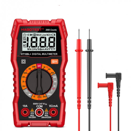 HABOTEST HT108L 600 V 10A LCD multimètre numérique tension cc Diode fréquence multitesteur testeur de courant SH1153641-09