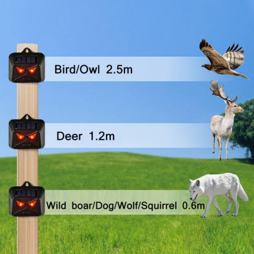 Répulsif solaire pour animaux, étanche, dissuasion des animaux, avec lumière LED rouge, 4 pièces/boîte SH1168353-08