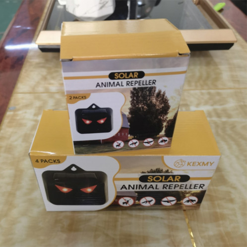Répulsif solaire pour animaux, étanche, dissuasion des animaux, avec lumière LED rouge, 4 pièces/boîte SH1168353-08