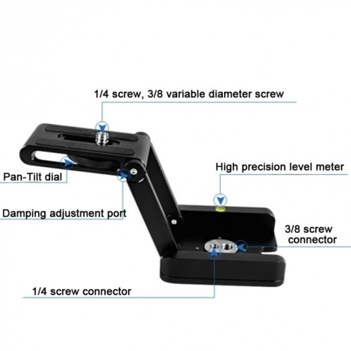 Trépied pliable de Type Z inclinable, tête sphérique, support de plaque à dégagement rapide pour appareil photo DSLR SH12221681-06