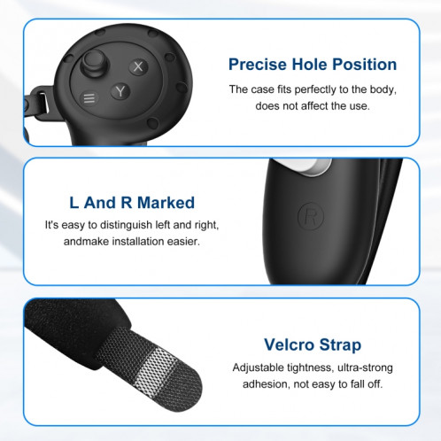 Housse de protection en Silicone pour Meta Quest 3, accessoires VR (noir) SH701B1537-08