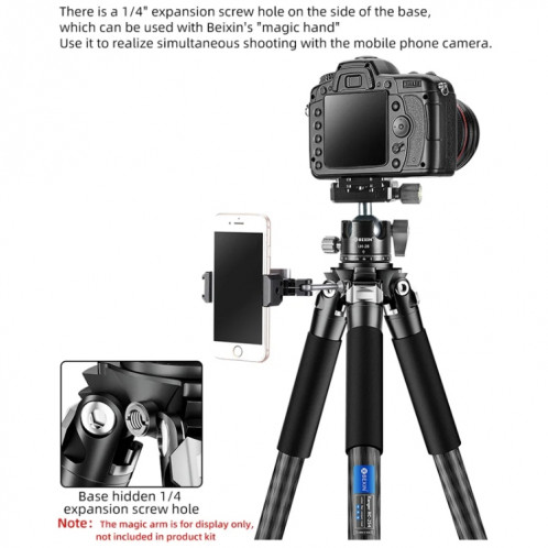 BEXIN RC254 trépied pliant Portable en Fiber de carbone appareil photo reflex support de photographie à cardan central à faible gravité SB11011578-014