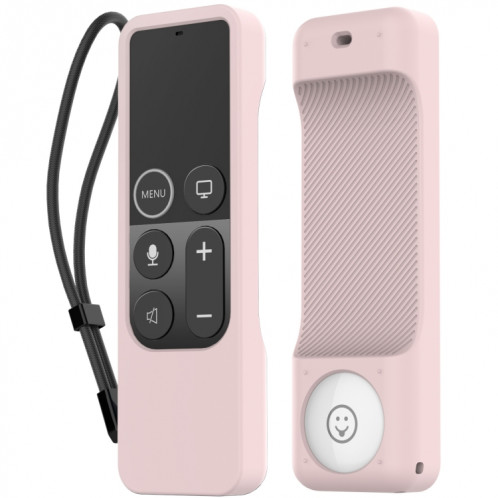 Pour Apple TV Siri Remote 1 + AirTag AhaStyle PT157 Tracker de télécommande 2 en 1 Housse de protection en silicone (rose) SA401B1871-08