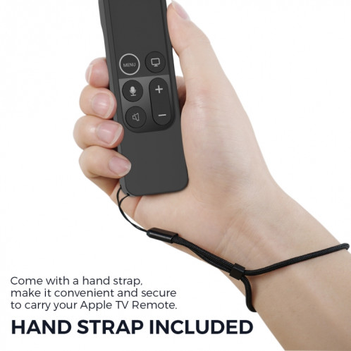 Pour Apple TV Siri Remote 1 + AirTag AhaStyle PT157 Tracker de télécommande 2 en 1 Housse de protection en silicone (noir) SA401A967-08