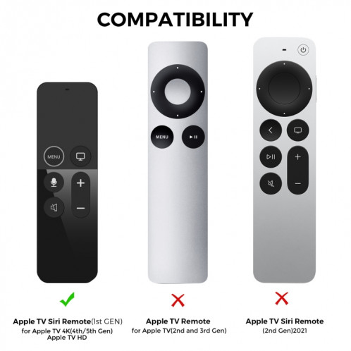 Pour Apple TV Siri Remote 1 + AirTag AhaStyle PT157 Tracker de télécommande 2 en 1 Housse de protection en silicone (bleu nuit) SA401C499-08