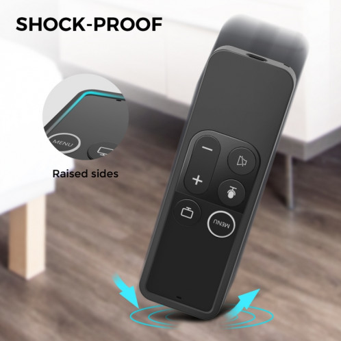 Pour Apple TV Siri Remote 1 + AirTag AhaStyle PT157 Tracker de télécommande 2 en 1 Housse de protection en silicone (noir) SA401A967-08
