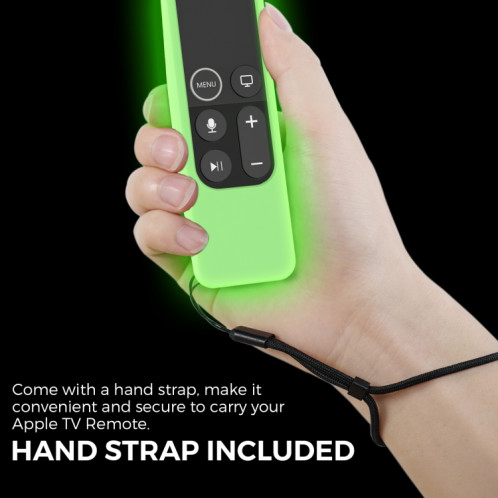Pour Apple TV HD / 4K + AirTag AhaStyle PT175 Tracker de télécommande 2 en 1 Housse de protection en silicone (vert lumineux) SA901C1713-08