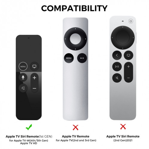 Pour Apple TV HD / 4K + AirTag AhaStyle PT175 Tracker de télécommande 2 en 1 Housse de protection en silicone (noir) SA901A427-08