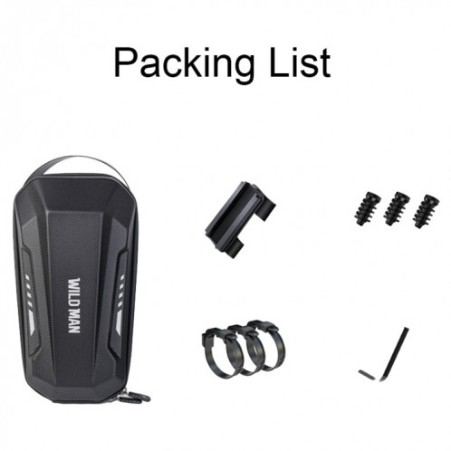 WILD MAN Scooter EVA Hard Shell avant sac pliant vélo sac suspendu à dégagement rapide, taille: 2L (noir) SW101A401-011